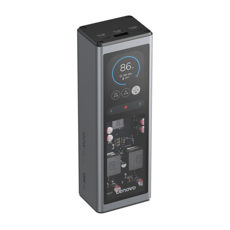 Prenosna baterija Lenovo Powerbank 140W 20000mAh 2xUSB-C 1xUSB-A črno/siva Lenovo Prenosna baterija Lenovo Powerbank 140W 20000mAh 2xUSB-C 1xUSB-A črno/siva