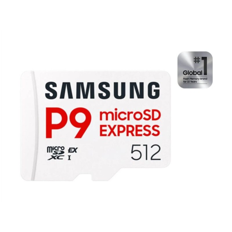 Spominska kartica microSDXC 512GB Samsung P9 Express 800MB/s/310MB/s U3 V30 UHS-I Express 7.1 (MB-MK512T/WW) SAMSUNG Spominska kartica microSDXC 512GB Samsung P9 Express 800MB/s/310MB/s U3 V30 UHS-I Express 7.1 (MB-MK512T/WW)