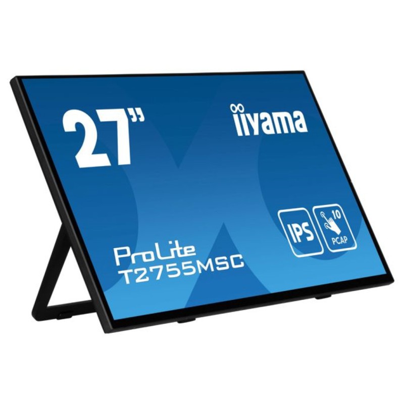 Monitor touch Iiyama 68,6 cm (27,0) T2755MSC-B1 1920x1080 PC IPS 5ms HDMI DisplayPort 2xUSB3.2 Zvočniki  7H ProLite Kot nagiba -70/+15
