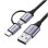 Kabel USB-A(m) => Micro USB/USB-C(m) 1,00m pleten ovoj črn Ugreen (30875)