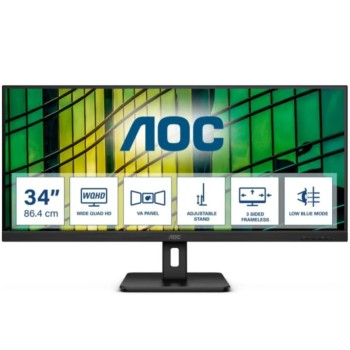 Monitor AOC 86,4 cm (34,0") U34E2M 3440x1440 100Hz VA 4ms 2xHDMI DisplayPort  3H AdaptiveSync Essential-Line- odprta embalaža