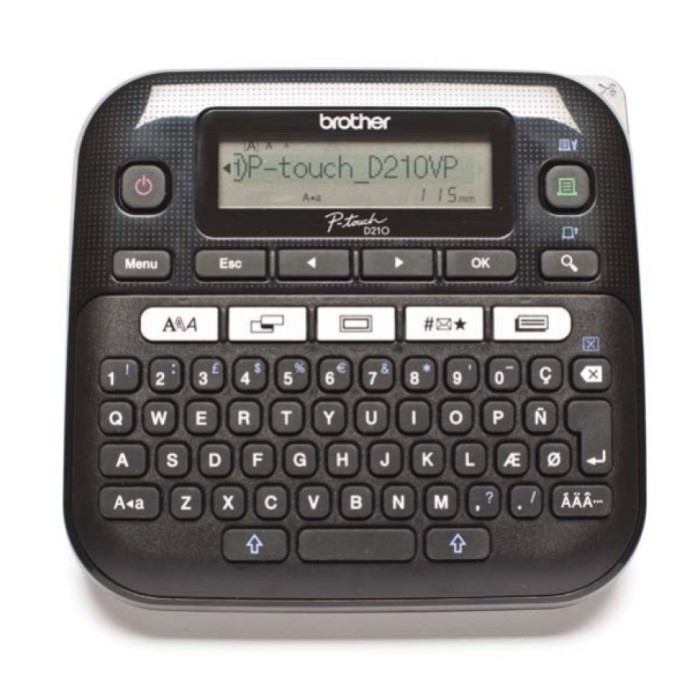 Tiskalnik za nalepke Brother PT D210VP QWERTY napajalni adapter s kovčkom