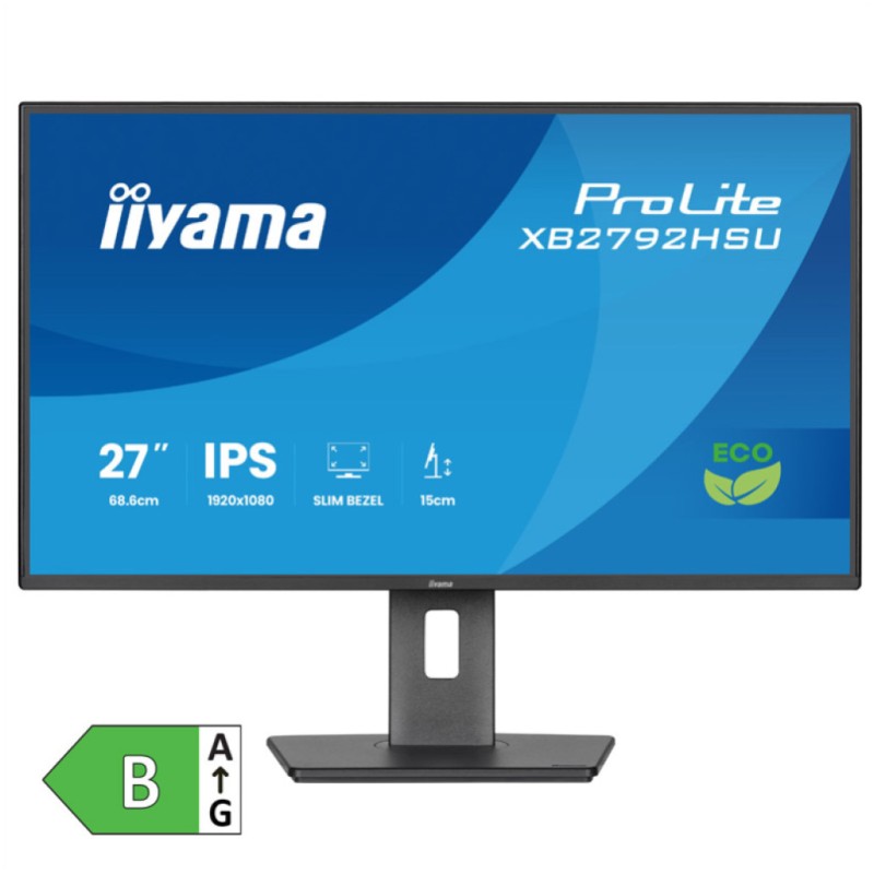 Monitor Iiyama 68,6 cm (27) XB2792HSU-B1 1920x1080 120Hz IPS 3ms HDMI DP 2xUSB Pivot Zvočniki 2H AdaptiveSync ProLite Iiyama Monitor Iiyama 68,6 cm (27) XB2792HSU-B1 1920x1080 120Hz IPS 3ms HDMI DP 2xUSB Pivot Zvočniki 2H AdaptiveSync ProLite