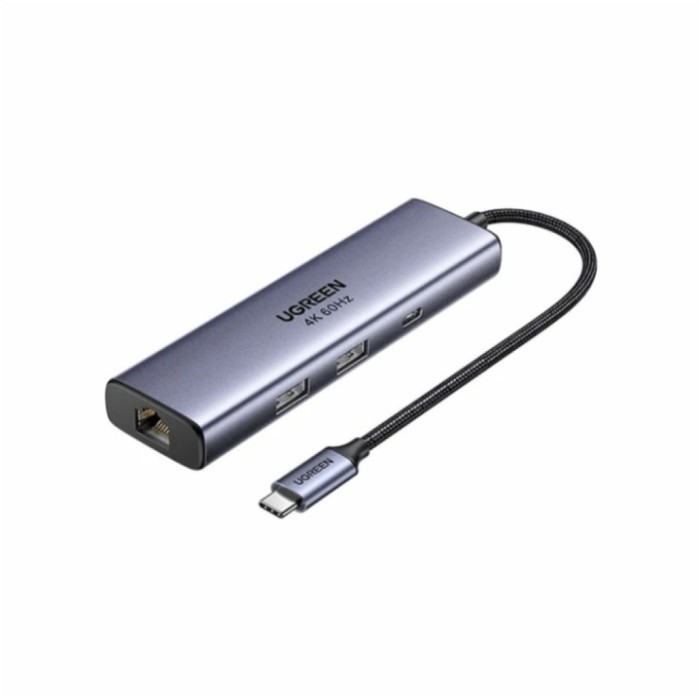 Priklopna postaja USB-C => Ugreen HDMI 2xUSB3.0 USB-C 100W 1xRJ45 čitalec kartic SD/microSD (75643)