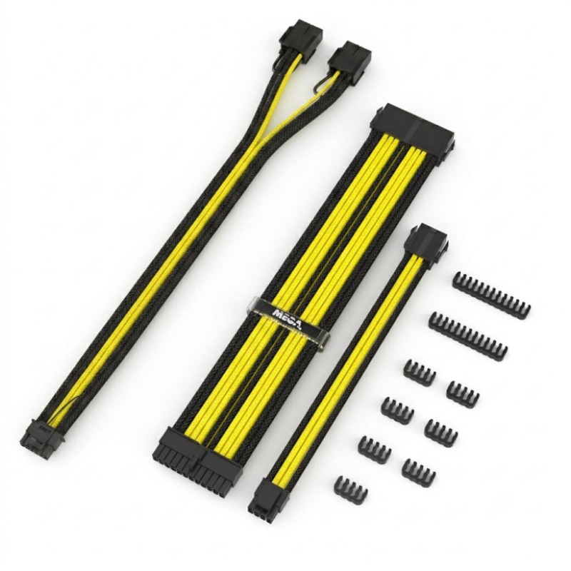 Napajalni kabli (KIT) - Rumena / Črna - 2x8pin -> 12VHPWR Razni Napajalni kabli (KIT) - Rumena / Črna - 2x8pin -> 12VHPWR