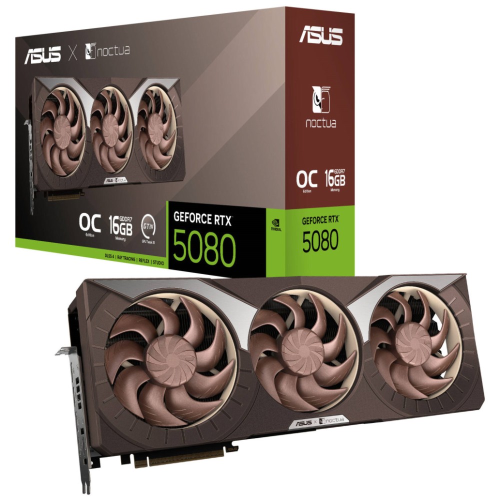 Grafična kartica nVidia RTX5080 Asus Noctua OC Edition - 16GB GDDR7 (90YV0M32-M0NA00) ASUS Grafična kartica nVidia RTX5080 Asus Noctua OC Edition - 16GB GDDR7 (90YV0M32-M0NA00)