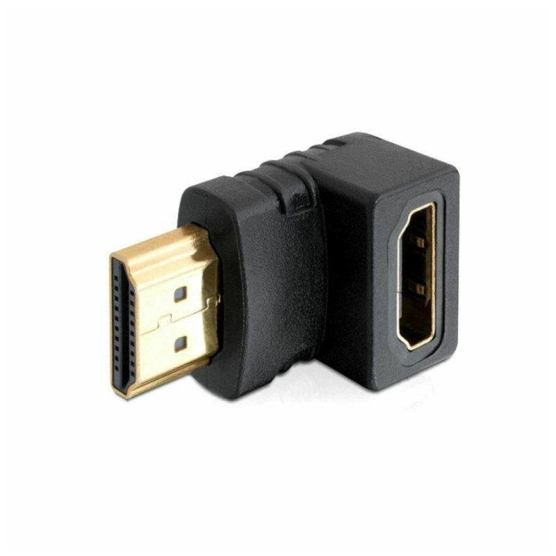 Adapter HDMI (m) => HDMI (ž) Delock 19-pin kotni 90°