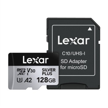Spominska kartica microSDXC 128GB Lexar SilverPlus 205MB/s/U3 V30 UHS-I A2 +adapter (LMSSIPL128G-BNANG) Spominska kartica microSDXC 128GB Lexar SilverPlus 205MB/s/U3 V30 UHS-I A2 +adapter (LMSSIPL128G-BNANG)
