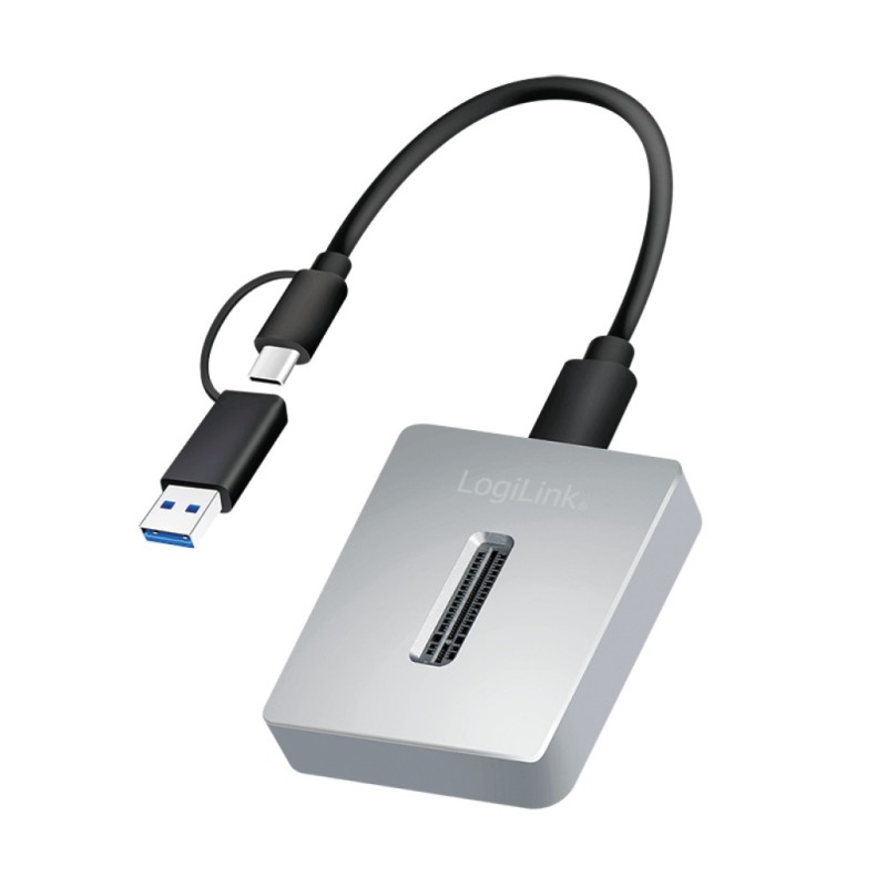 Čitalec diskov USB-C/A 3.2 Gen2 => 1x M.2 NVMe in M.2 SATA SSD do 8TB 10Gbit/s ALU LogiLink (QP0034) LOGILINK Čitalec diskov USB-C/A 3.2 Gen2 => 1x M.2 NVMe in M.2 SATA SSD do 8TB 10Gbit/s ALU LogiLink (QP0034)