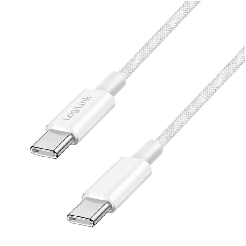 Kabel USB-C (m) => USB-C (m) 2.0 najlon ovoj 0,50m 60W 3A/20V 480Mbps PD3 bel LogiLink (CU0339) LOGILINK Kabel USB-C (m) => USB-C (m) 2.0 najlon ovoj 0,50m 60W 3A/20V 480Mbps PD3 bel LogiLink (CU0339)