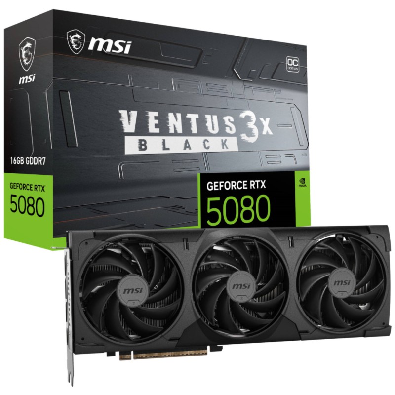 Grafična kartica nVidia RTX5080 MSI Ventus 3X OC - 16GB GDDR7 (912-V531-680) MSI Grafična kartica nVidia RTX5080 MSI Ventus 3X OC - 16GB GDDR7 (912-V531-680)