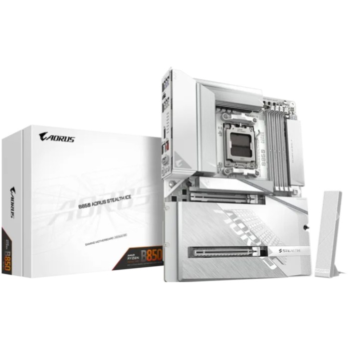 Osnovna plošča AM5 GigaByte B850 AORUS STEALTH ICE ATX HDMI (BTF konektorji - zadaj!)