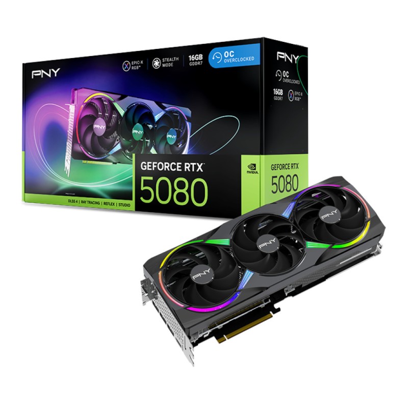 Grafična kartica nVidia RTX 5080 PNY OC - 16GB GDDR7 (VCG508016TFXXPB1-O)