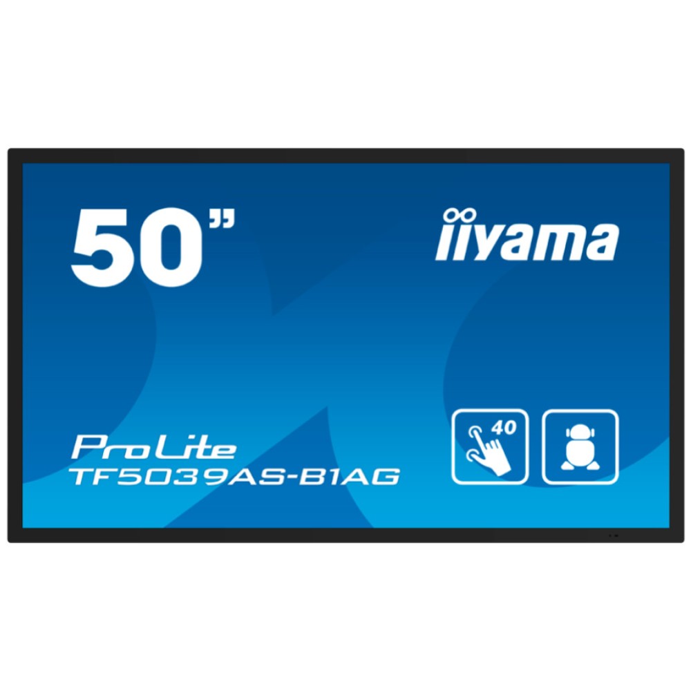 Monitor Iiyama 125,7 cm (49,5) TF5039AS-B1AG 3840x2160 na dotik PCAP Interaktivni VA 9,5ms 2xHDMI DP 2xUSB Zvočniki 2x10W  ProLite Android 11
