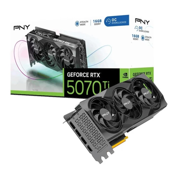 Grafična kartica nVidia RTX5070Ti PNY Overclocked Triple Fan - 16GB GDDR7 (VCG5070T16TFXPB1-O)