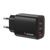 Hišni polnilec 100-240V => 2xUSB-C USB-A 65W Verbatim črn (32352)