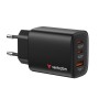 Hišni polnilec 100-240V => 2xUSB-C USB-A 65W Verbatim črn (32352)