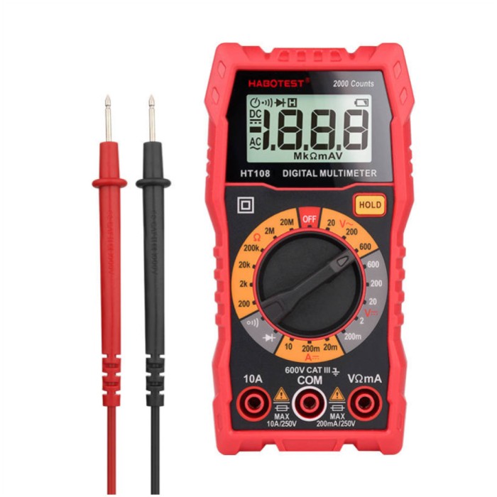 Digitalni univerzalni multimeter Habotest HT108L rdeč (HT108L)