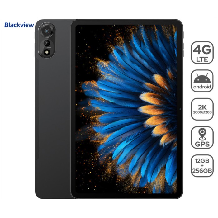 Tablični računalnik 12" Blackview Mega 2 6GB 256GB LTE Android 15 črna (MEGA2 12/256 BUNDLE GREY)