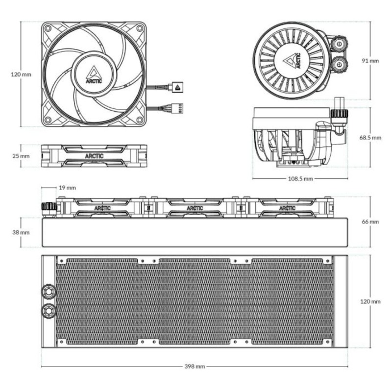 Vodno hlajenje Arctic Liquid Freezer III - 360mm ARGB črna (ACFRE00184A) ARCTIC Vodno hlajenje Arctic Liquid Freezer III - 360mm ARGB črna (ACFRE00184A)