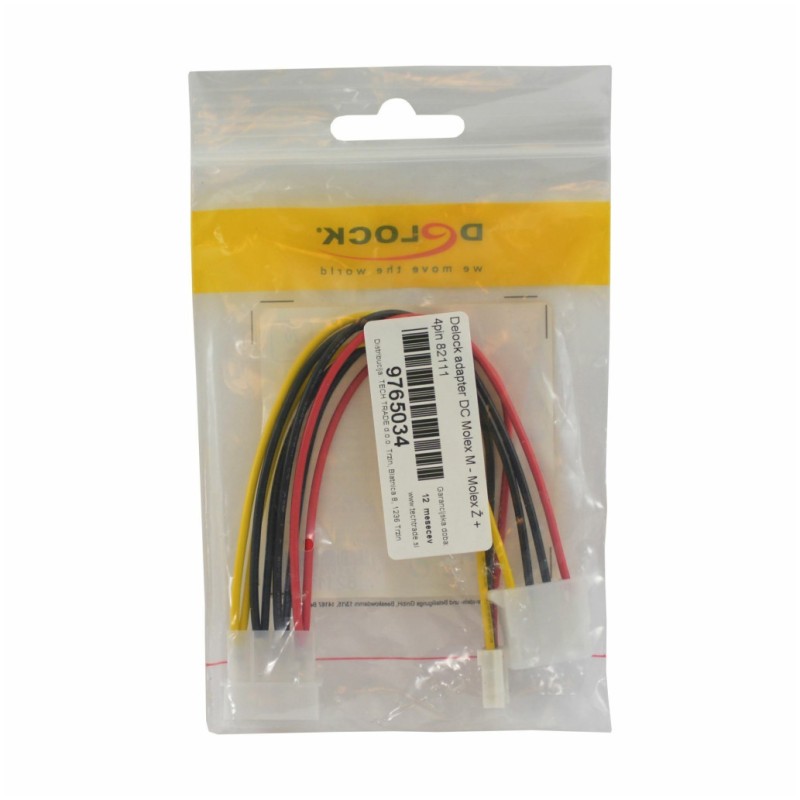 Delock adapter DC Molex M - Molex Ž + 4pin 82111 Delock Delock adapter DC Molex M - Molex Ž + 4pin 82111