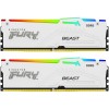 DDR5 32GB 6000MHz CL30 KIT (2x16GB) Kingston RGB Fury Beast 1,4V bela (KF560C30BWEAK2-32) KINGSTON DDR5 32GB 6000MHz CL30 KIT (2x16GB) Kingston RGB Fury Beast 1,4V bela (KF560C30BWEAK2-32)