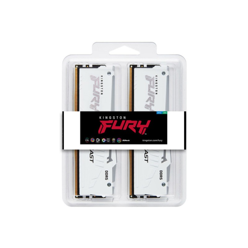 DDR5 32GB 6000MHz CL30 KIT (2x16GB) Kingston RGB Fury Beast 1,4V bela (KF560C30BWEAK2-32) KINGSTON DDR5 32GB 6000MHz CL30 KIT (2x16GB) Kingston RGB Fury Beast 1,4V bela (KF560C30BWEAK2-32)