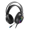 Slušalke žične Robaxo naglavne z mikrofonom USB črne RGB (GH220)
