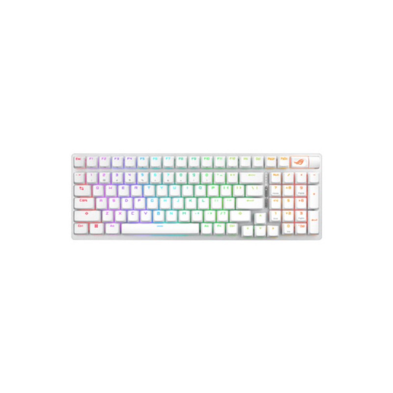 Gaming Tipkovnica brezžična, bluetooth, USB Asus ROG Strix Scope II 96 US | bela RGB (90MP037A-BKUA30) ASUS Gaming Tipkovnica brezžična, bluetooth, USB Asus ROG Strix Scope II 96 US | bela RGB (90MP037A-BKUA30)