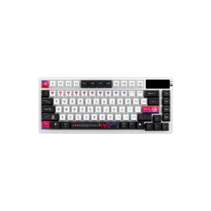 Gaming Tipkovnica brezžična Bluetooth USB-C/A Asus ROG Azoth X NX Snow V2 OLED US | črno-bela RGB (90MP044F-BKUA30) ASUS Gaming Tipkovnica brezžična Bluetooth USB-C/A Asus ROG Azoth X NX Snow V2 OLED US | črno-bela RGB (90MP044F-BKUA30)