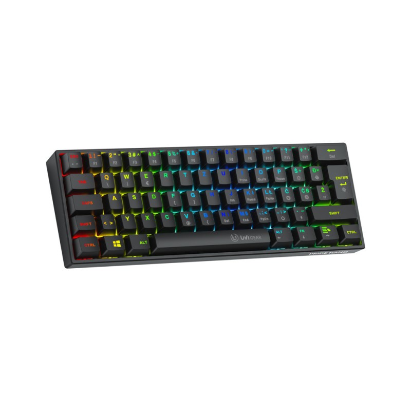 Gaming Tipkovnica Žična USB-A UVI PRIDE Nano 60% SLO | SLO gravura črna RGB (UVIPRIDENANO) UVI Gaming Tipkovnica Žična USB-A UVI PRIDE Nano 60% SLO | SLO gravura črna RGB (UVIPRIDENANO)