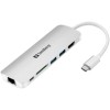 HUB USB-C => 2xUSB3.0 USB-C(PD 61W) HDMI čitalec kartic SD RJ45 Sandberg (136-18) SANDBERG HUB USB-C => 2xUSB3.0 USB-C(PD 61W) HDMI čitalec kartic SD RJ45 Sandberg (136-18)