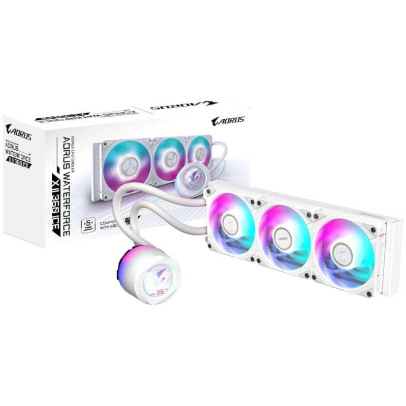 Vodno hlajenje Gigabyte AORUS WATERFORCE II - 360mm RGB bela (GP-AORUS WATERFORCE II 360I) GIGABYTE Vodno hlajenje Gigabyte AORUS WATERFORCE II - 360mm RGB bela (GP-AORUS WATERFORCE II 360I)