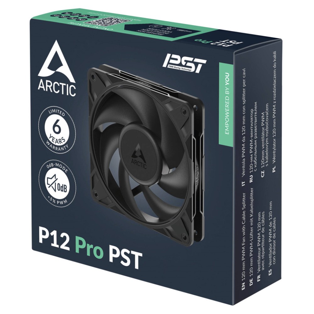 Ventilator Arctic P12 Pro PST PWM 120mm črna LUAR-131