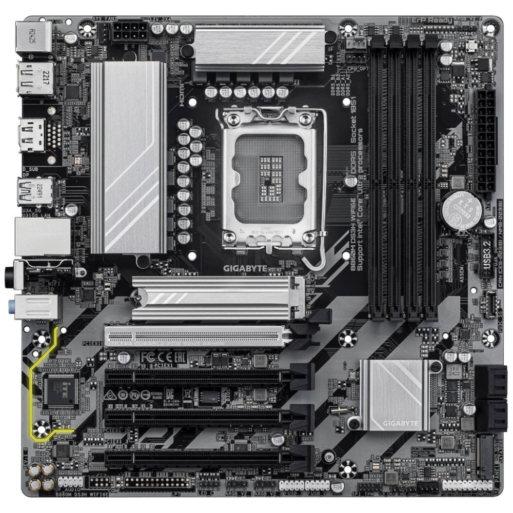 Osnovna plošča LGA1851 GigaByte B860M DS3H WiFi6E microATX HDMI 2xDisplayPort GIGABYTE Osnovna plošča LGA1851 GigaByte B860M DS3H WiFi6E microATX HDMI 2xDisplayPort