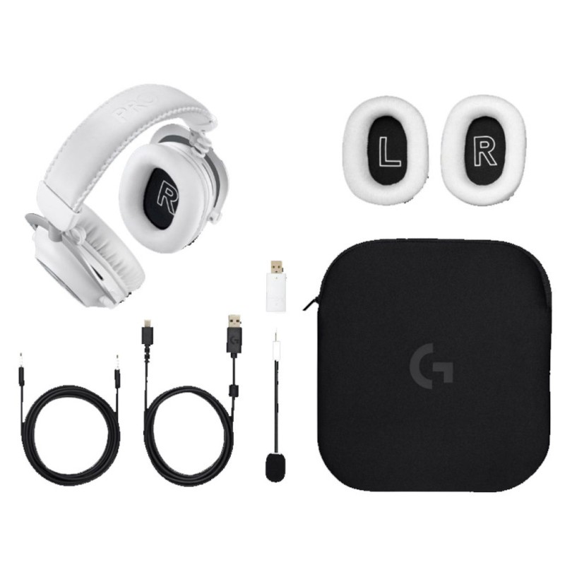Slušalke brezžične Logitech naglavne z mikrofonom BT/1x3,5mm/USB G PRO X 2 LIGHTSPEED bele (981-001269) LOGITECH Slušalke brezžične Logitech naglavne z mikrofonom BT/1x3,5mm/USB G PRO X 2 LIGHTSPEED bele (981-001269)