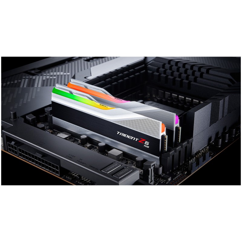 DDR5 32GB 6000MHz CL36 KIT (2x16GB) G.Skill RGB Trident Z 1,35V Gaming srebrna (F5-6000J3636F16GX2-TZ5RS) G.Skill DDR5 32GB 6000MHz CL36 KIT (2x16GB) G.Skill RGB Trident Z 1,35V Gaming srebrna (F5-6000J3636F16GX2-TZ5RS)