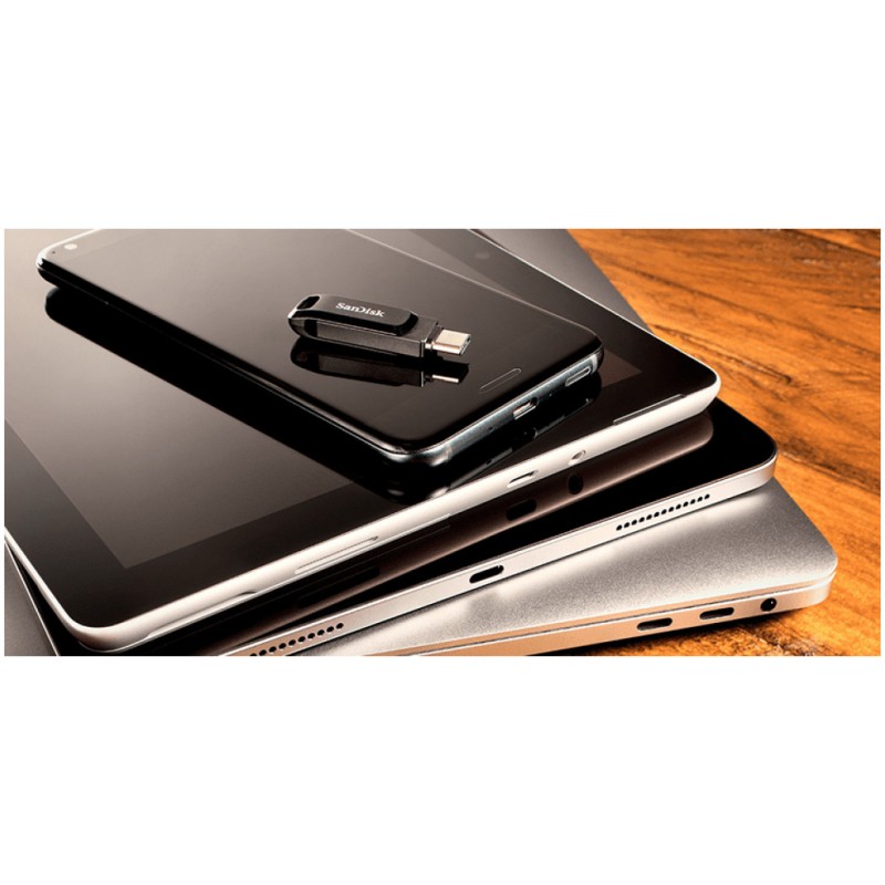 Spominski ključek 256GB USB 3.2/USB-C Sandisk Dual Drive Go 150MB/s plastičen vrtljiv črn (SDDDC3-256G-G46) SANDISK Spominski ključek 256GB USB 3.2/USB-C Sandisk Dual Drive Go 150MB/s plastičen vrtljiv črn (SDDDC3-256G-G46)