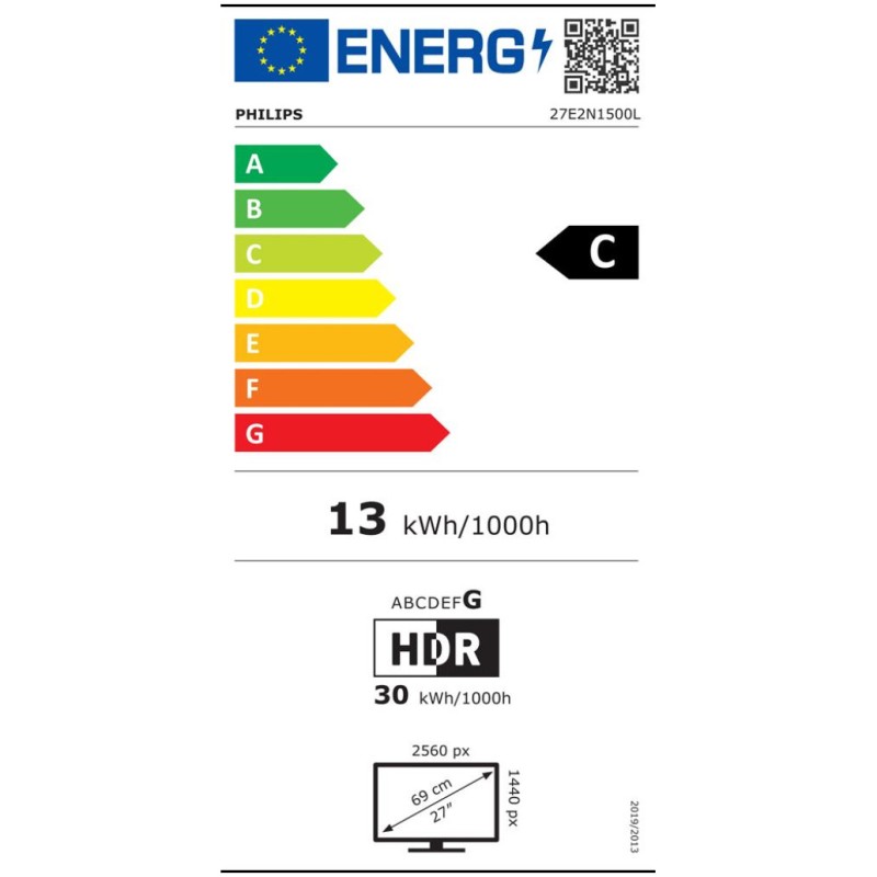 Monitor Philips 68,6 cm (27,0) 27E2N1500L 2560x1440 100Hz IPS 4ms HDMI DisplayPort  3H AdaptiveSync HDR10 1000-Series PHILIPS Monitor Philips 68,6 cm (27,0) 27E2N1500L 2560x1440 100Hz IPS 4ms HDMI DisplayPort  3H AdaptiveSync HDR10 1000-Series
