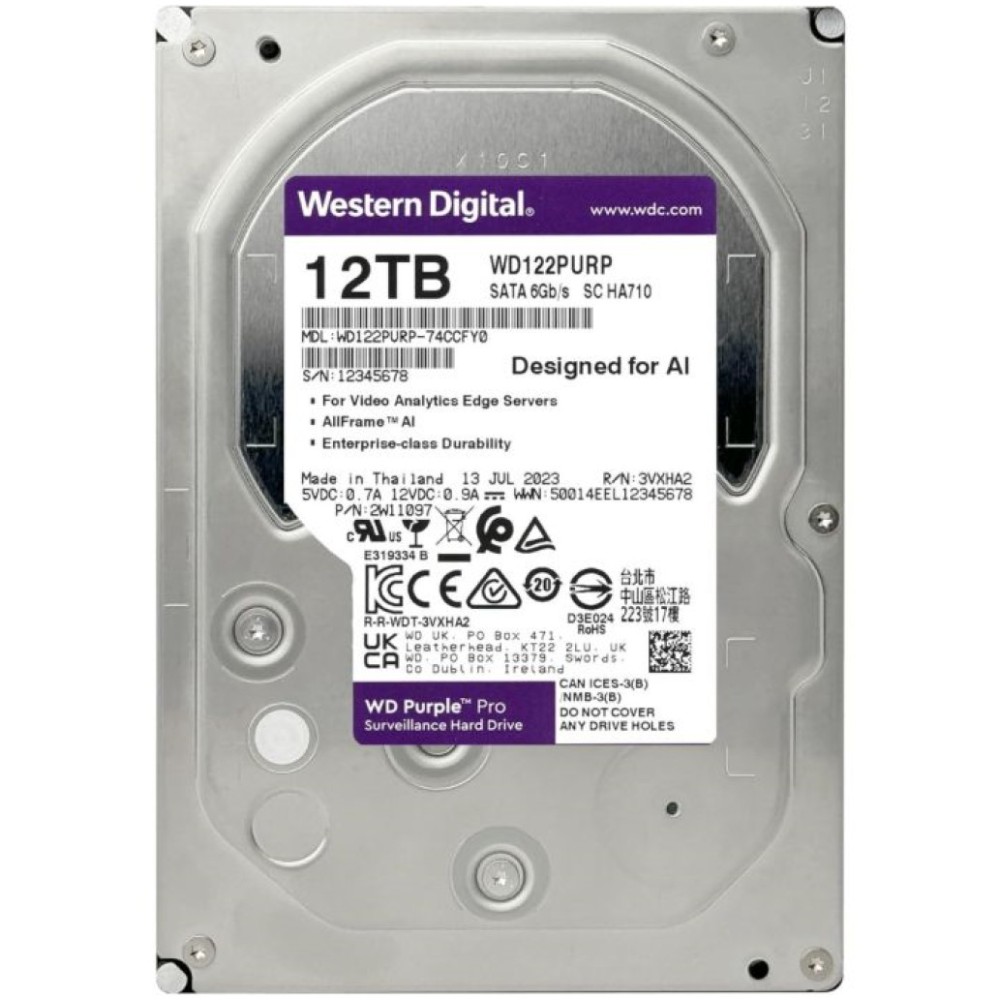 Trdi disk 12TB WD Purple Pro 512MB - (WD122PURP) WD Trdi disk 12TB WD Purple Pro 512MB - (WD122PURP)
