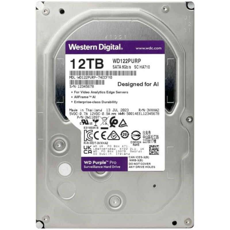 Trdi disk 12TB WD Purple Pro  512MB - (WD122PURP) WD Trdi disk 12TB WD Purple Pro  512MB - (WD122PURP)