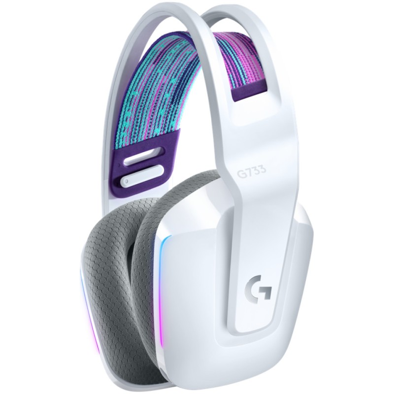 Slušalke brezžične naglavne 2.4GHz stereo Logitech G733 Lightspeed gaming z mikrofonom - bele (981-000883) LOGITECH Slušalke brezžične naglavne 2.4GHz stereo Logitech G733 Lightspeed gaming z mikrofonom - bele (981-000883)