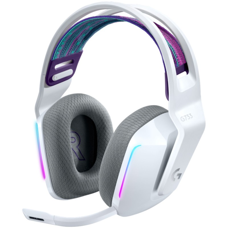 Slušalke brezžične naglavne 2.4GHz stereo Logitech G733 Lightspeed gaming z mikrofonom - bele (981-000883) LOGITECH Slušalke brezžične naglavne 2.4GHz stereo Logitech G733 Lightspeed gaming z mikrofonom - bele (981-000883)