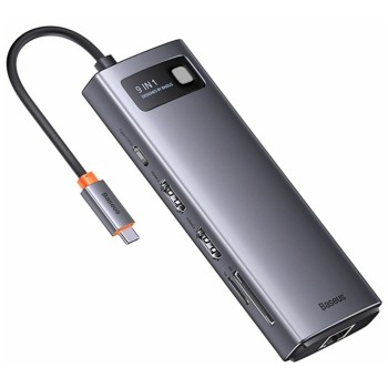 Priklopna postaja USB-C => BASEUS Metal Gleam Series 9v1 2x HDMI 2xUSB3.0 1xUSB2.0 USB-C 100W 1xRJ45 čitalec kartic SD/microSD/TF (WKWG060013) Priklopna postaja USB-C => BASEUS Metal Gleam Series 9v1 2x HDMI 2xUSB3.0 1xUSB2.0 USB-C 100W 1xRJ45 čitalec kartic SD/microSD/TF (WKWG060013)