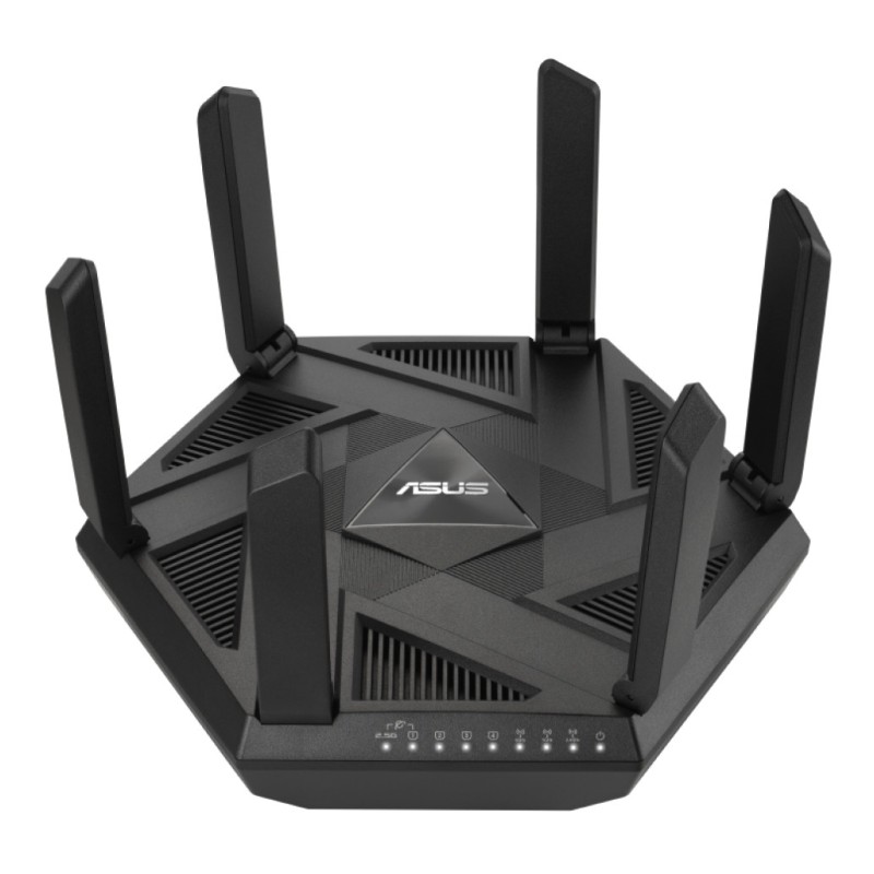Usmerjevalnik brezžični Asus RT-AXE7800 WiFi6E 802.11ax AX7800 4804Mbit/s triband OFDMA MU-MIMO MESH 3xLAN 1xLAN/WAN2,5GB 1xLAN/WAN1GB 6x antena (90IG07B0-MU9B00)