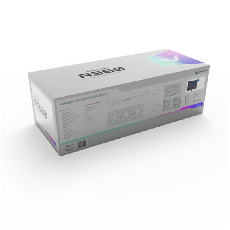 Vodno hlajenje Valkyrie A360 - 360mm ARGB bela (VK-AIOA360W)