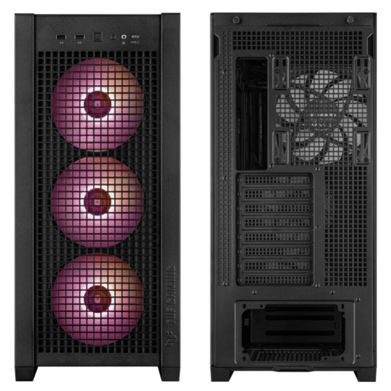 Ohišje Asus TUF Gaming GT302 TG MidiATX - črna RGB