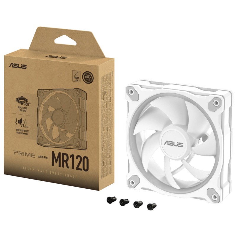 Ventilator Asus Prime MR120 120mm bela ARGB ASUS Ventilator Asus Prime MR120 120mm bela ARGB
