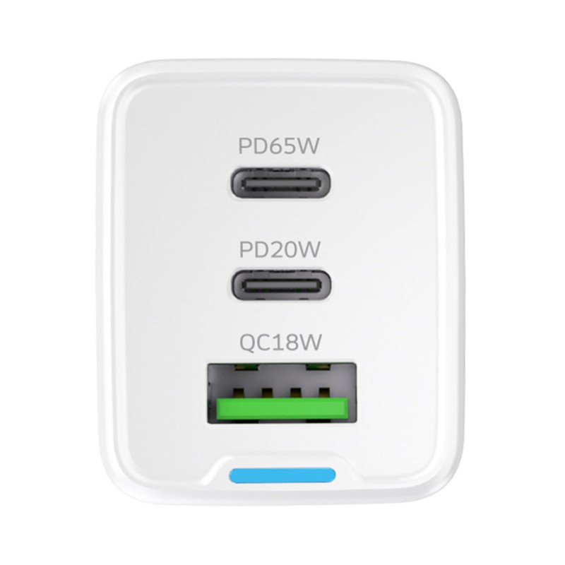 Hišni polnilec 100-240V => 2xUSB-C 1xUSB-A 65W GaN s kablom USB-C 1,0m Wozinsky (WDCCBC) Wozinsky Hišni polnilec 100-240V => 2xUSB-C 1xUSB-A 65W GaN s kablom USB-C 1,0m Wozinsky (WDCCBC)