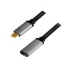 Kabel USB-C => USB-C 3.2 Gen2 Podaljšek 0,50m 5A 4K/60Hz alu črn/siv LogiLink (CUA0105)